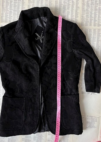 Y- London Kadifemsi Siyah Desenli Ceket - Görsel 4