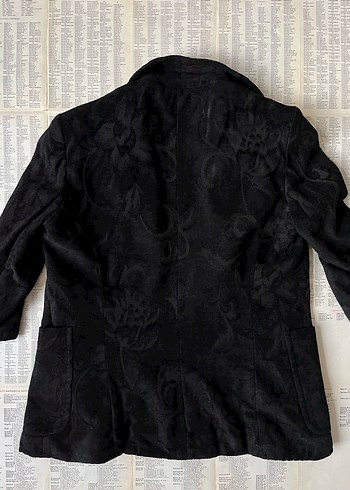 Y- London Kadifemsi Siyah Desenli Ceket - Görsel 5