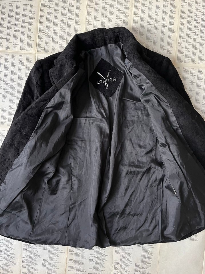 Y- London Kadifemsi Siyah Desenli Ceket - Görsel 2