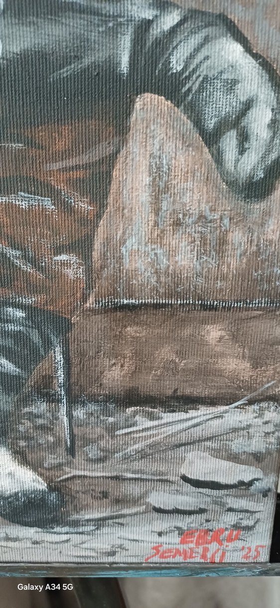 Kahverengi Tonlarda Geleneksel Müzisyenler Tablosu - Görsel 2