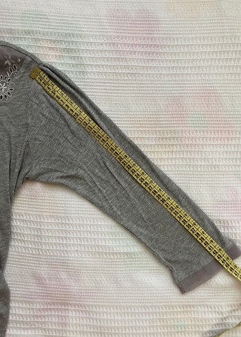 Diğer Lolita Coquette Dantel İşlemeli Gri V Yaka Bluz