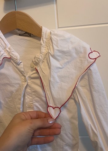 Kız Çocuk Beyaz Pamuklu Fırfırlı Gömlek - Görsel 3