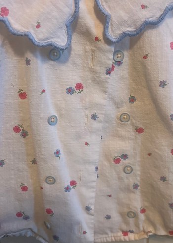 Kız Çocuk Keten Kısa Kollu Baskılı Gömlek - Görsel 3