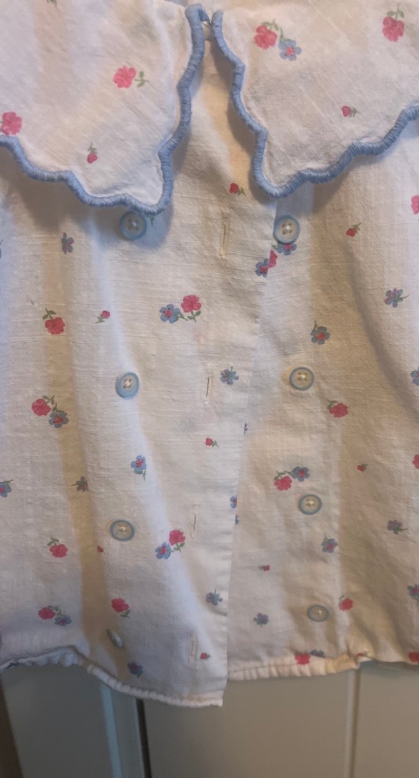 Kız Çocuk Keten Kısa Kollu Baskılı Gömlek - Görsel 3