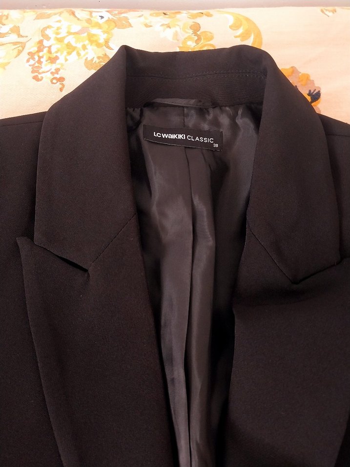 Siyah Midi Kadın Blazer Ceket - Görsel 3