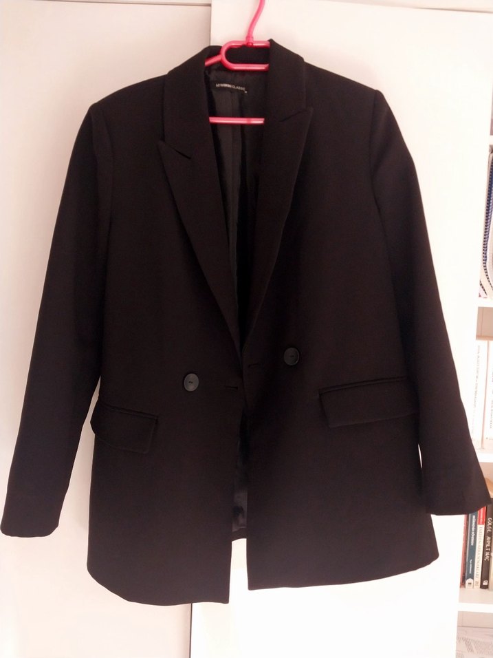 Siyah Midi Kadın Blazer Ceket - Görsel 4