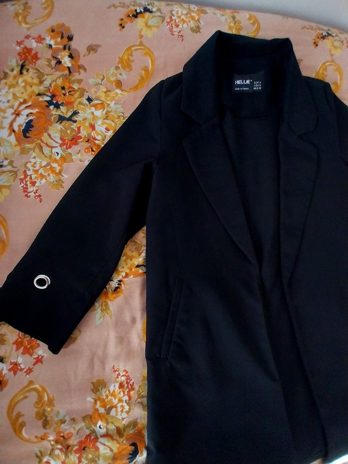 Siyah Kadın Uzun Kollu Blazer Ceket - Görsel 3