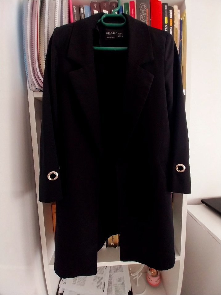 Siyah Kadın Uzun Kollu Blazer Ceket - Görsel 2