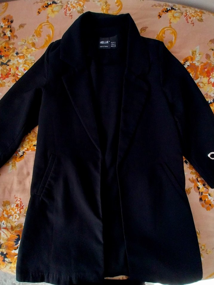 Siyah Kadın Uzun Kollu Blazer Ceket - Görsel 4