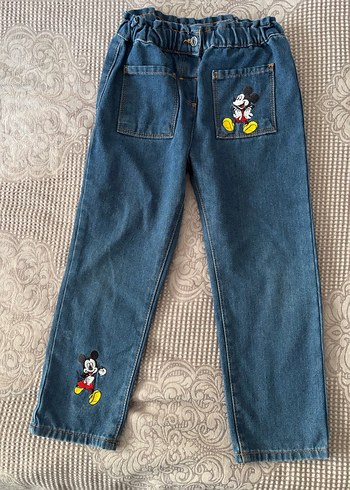 Nakışlı Mavi Kız Kot Pantolon - Görsel 2