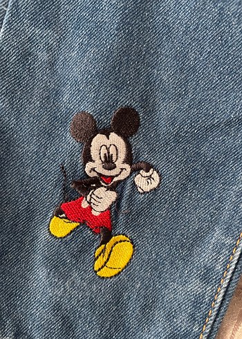 Nakışlı Mavi Kız Kot Pantolon - Görsel 3