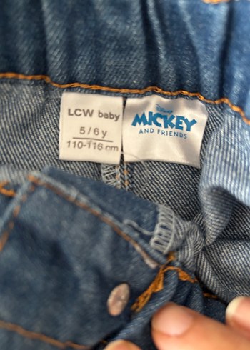 Nakışlı Mavi Kız Kot Pantolon - Görsel 5