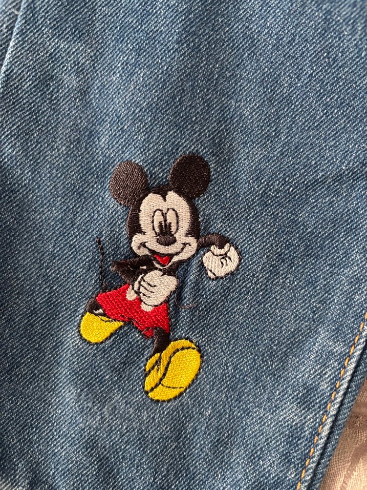 Nakışlı Mavi Kız Kot Pantolon - Görsel 3