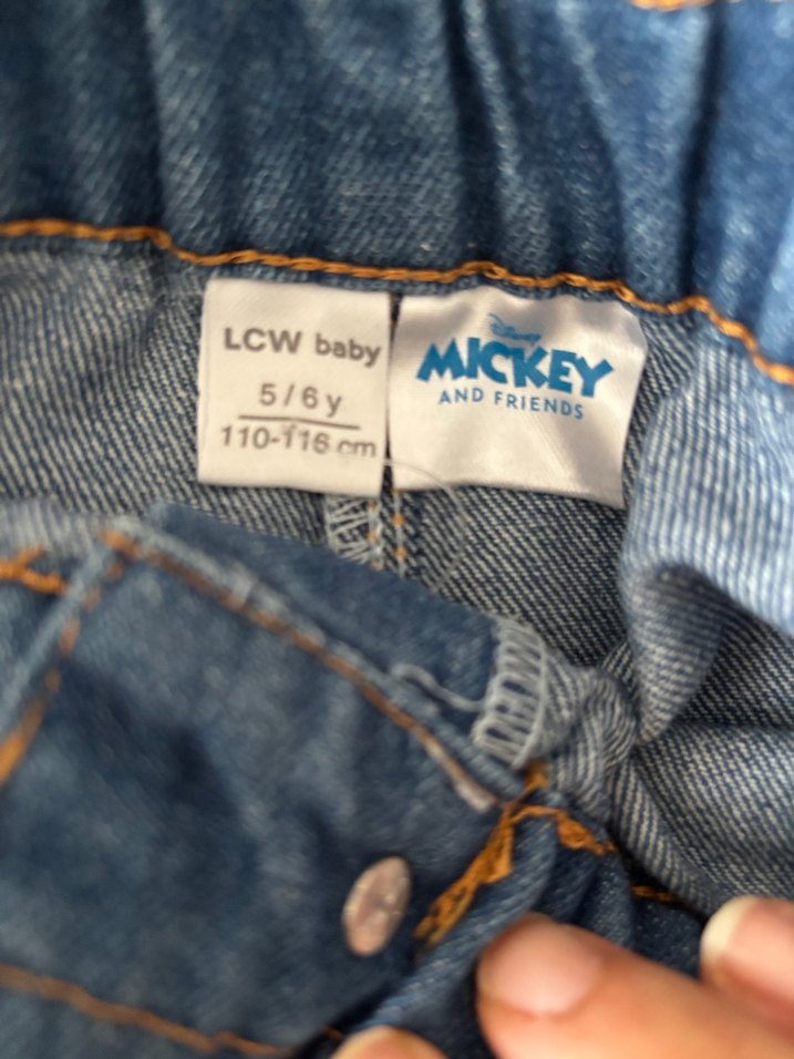 Nakışlı Mavi Kız Kot Pantolon - Görsel 5