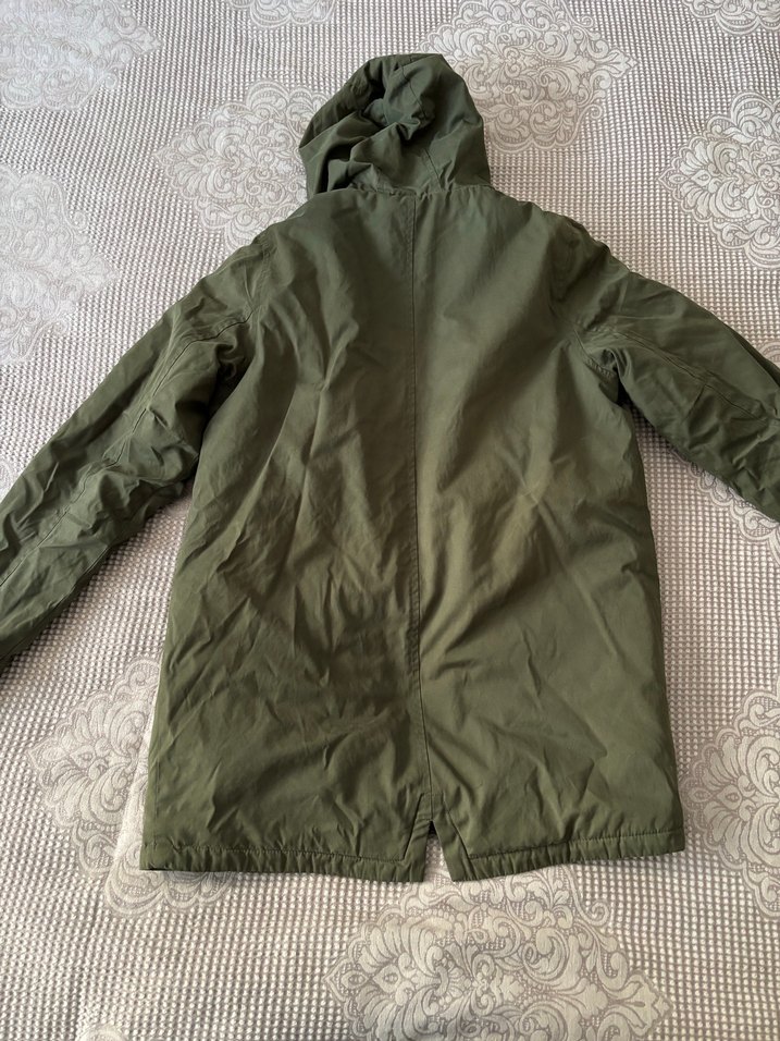 İçi kürk Detaylı erkek çocuk Yeşil Mont - Görsel 4