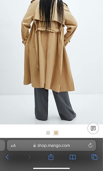 m Beden camel Renk Mango trençkot