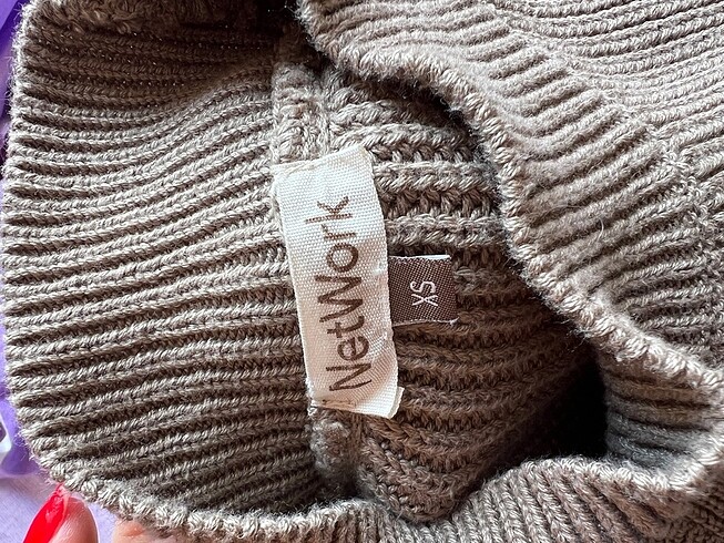 xs Beden camel Renk Yarasa kollu network kışlık kazak