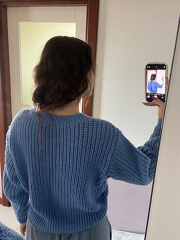 xs Beden H&M eski sezon kışlık mavi kazak