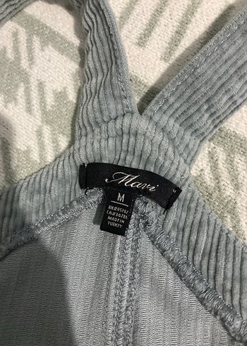 Mavi Kadife Salopet - Görsel 7