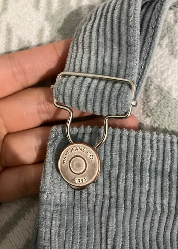 Mavi Kadife Salopet - Görsel 4