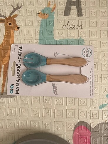 Oioi mama kaşık çatal üçlü pazıl tabak