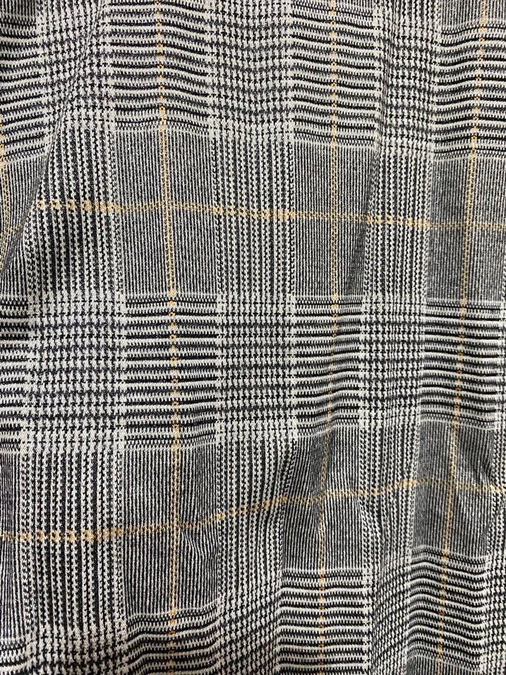 Gri Kareli Uzun Kollu Midi Elbise - Görsel 3