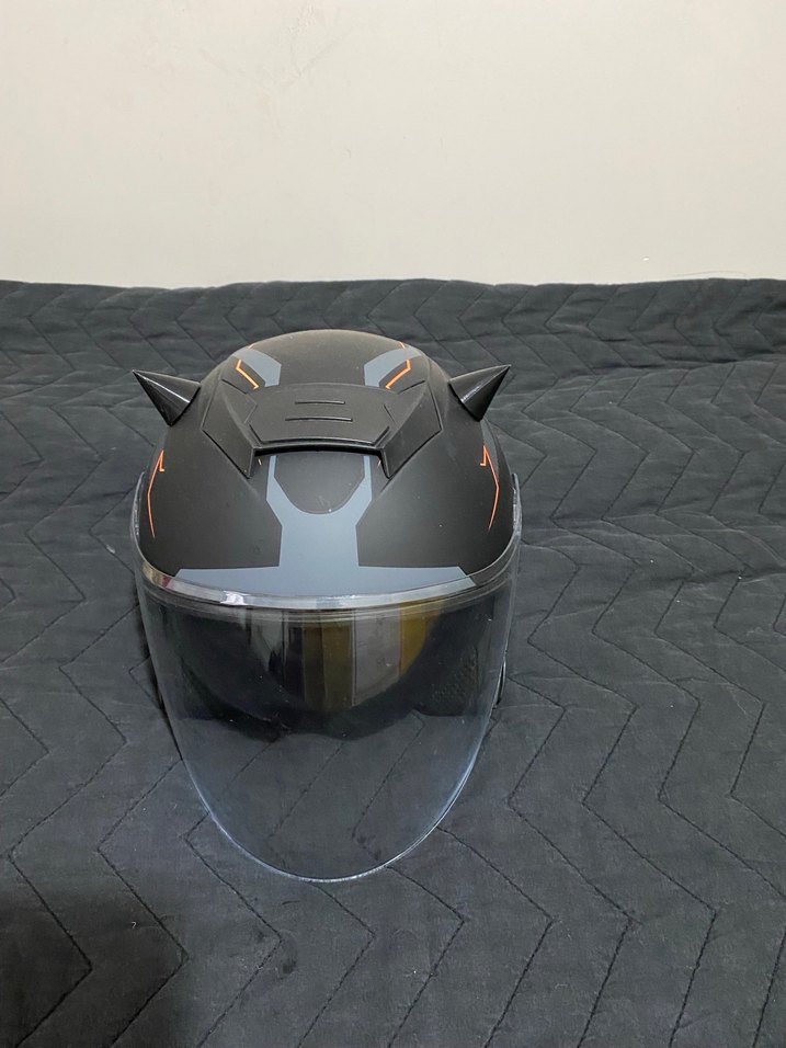 Siyah motosiklet  Kaskı - Görsel 4