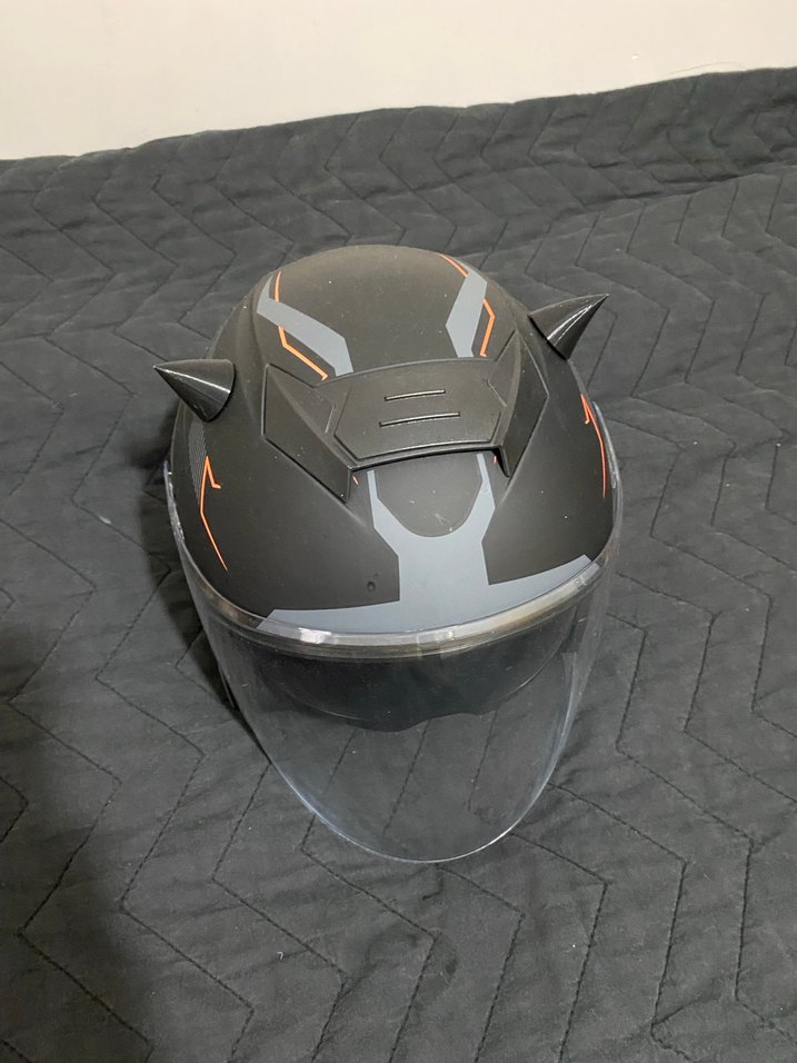 Siyah motosiklet  Kaskı - Görsel 3