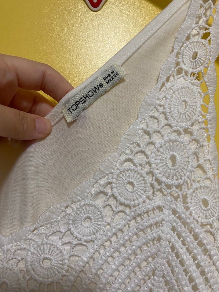 Dantel Detaylı Beyaz Mini Bohem Triko Elbise - Görsel 3