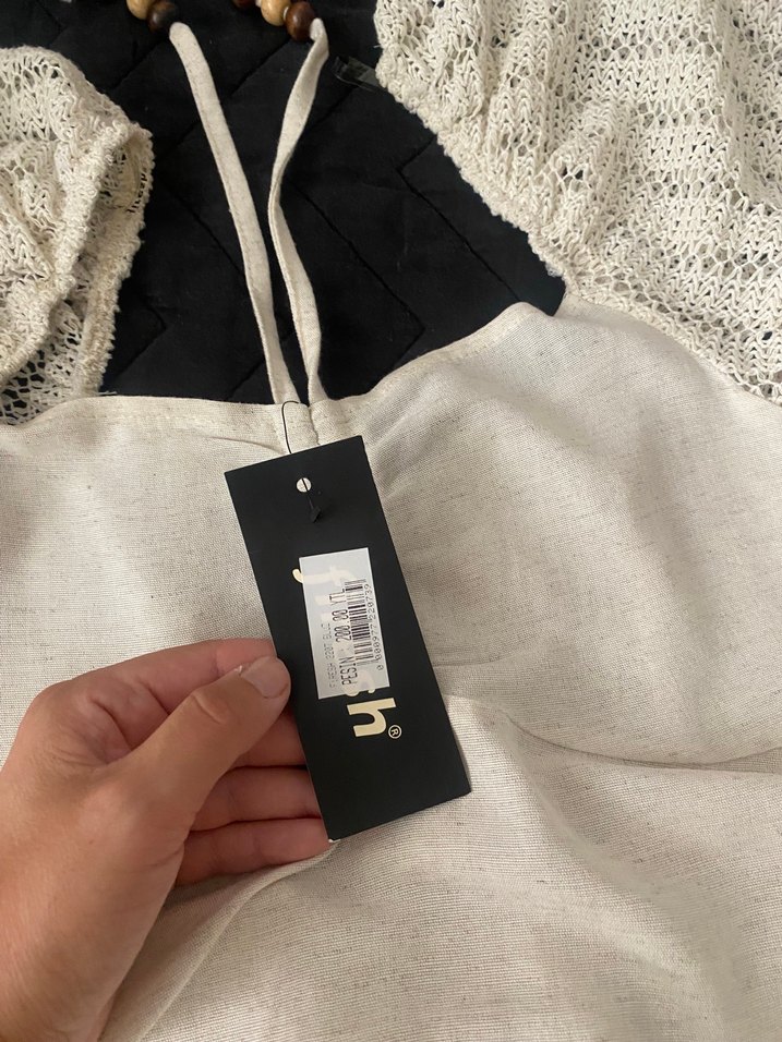 Nakışlı krem Örgü  Bluz - Görsel 4