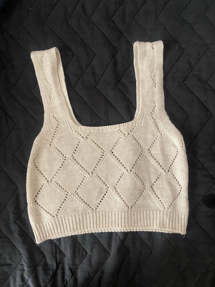 Nakışlı Bej Örgü Kadın Bluz - Görsel 2