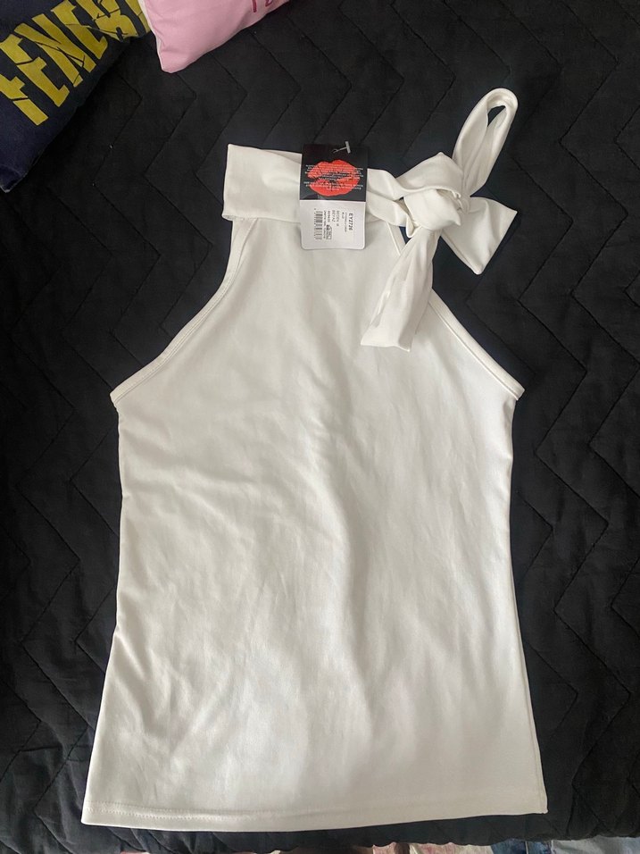 Kadın beyaz fiyonklu bluz - Görsel 3