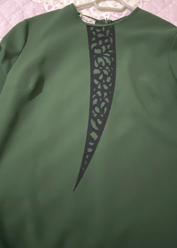 Yeşil tesettür tunik - Görsel 2
