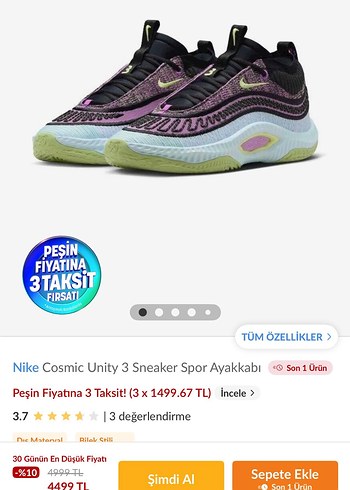 Nike Cosmic Unity 3 Renkli Ayakkabı