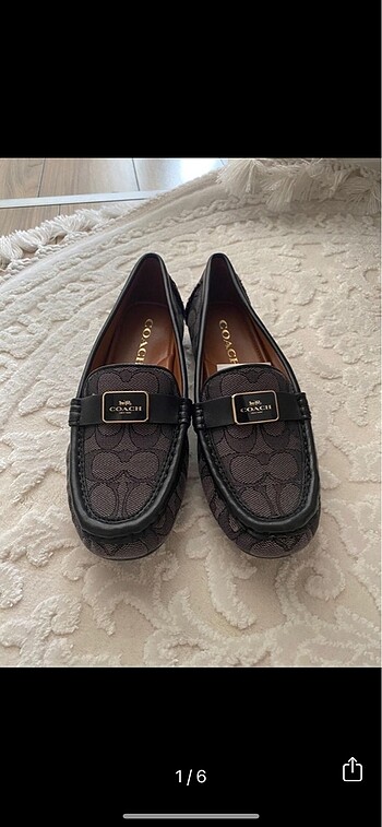 Coach monogram siyah loafer ayakkabı