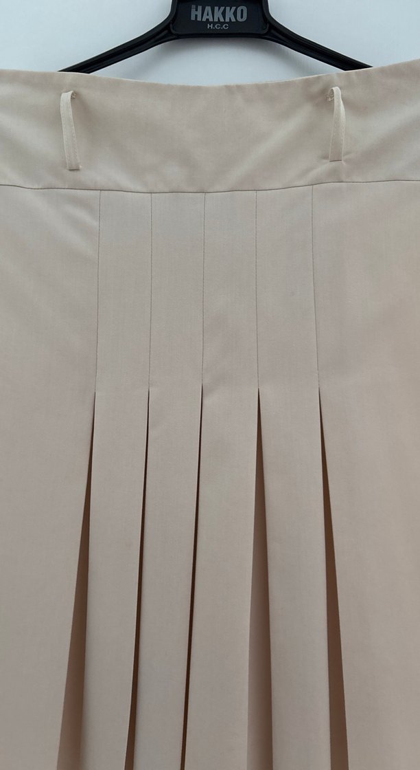 Bej Pilili Midi Hamile Eteği - Görsel 2