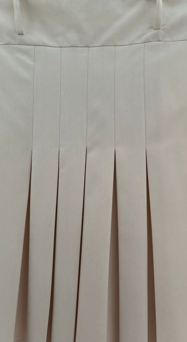 Bej Pilili Midi Hamile Eteği - Görsel 4