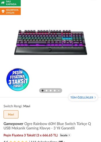 Gamepower ogre rainbow Blue switch - Görsel 4