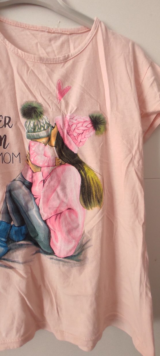 Pembe Baskılı Kısa Kollu Tişört - Görsel 3