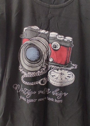 Siyah Baskılı Tişört - Görsel 2