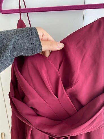 Bordo elbise - Görsel 3