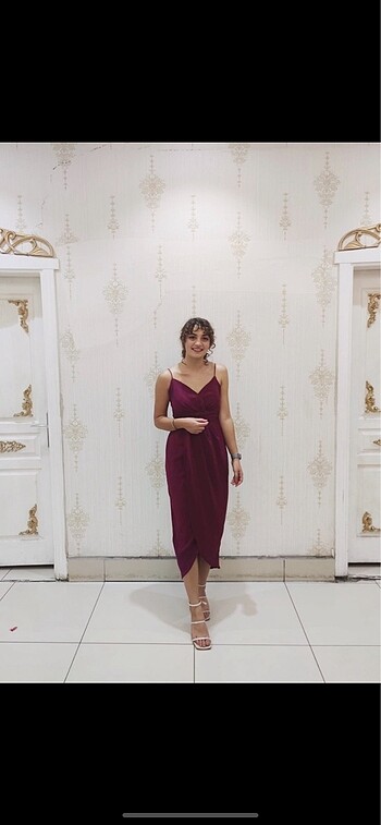 Bordo elbise - Görsel 6