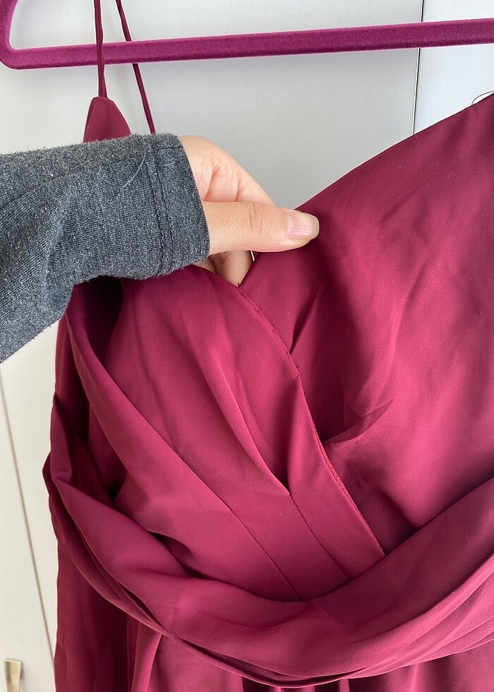 Bordo elbise - Görsel 3