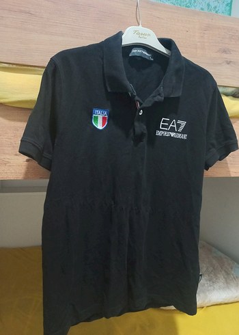 Erkek Siyah Polo Yaka Düğmeli Tişört