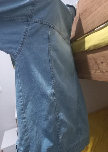 38 Beden mavi Renk Mavi Oversize Düğmeli Kot Ceket