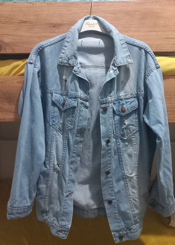 LC Waikiki Mavi Oversize Düğmeli Kot Ceket