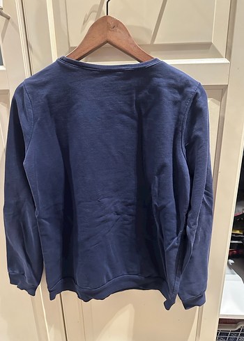 l Beden Kadın Mavi Baskılı Pamuklu Sweatshirt
