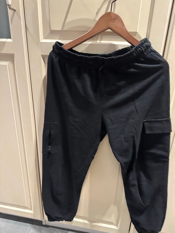 Siyah Erkek Kemerli Rahat Kesim Eşofman Altı - Görsel 2