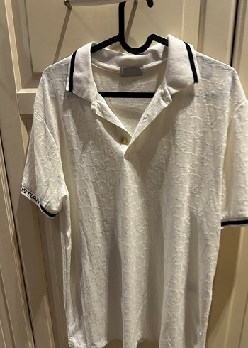 Erkek Beyaz Kısa Kollu Polo Tişört Dior marka - Görsel 2