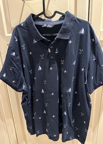 Lacivert Baskılı Erkek Polo Tişört - Görsel 2